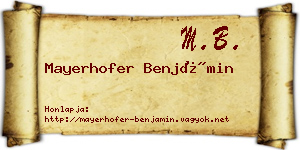 Mayerhofer Benjámin névjegykártya
